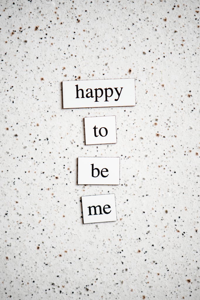 Happy to be me Written on White Labels
